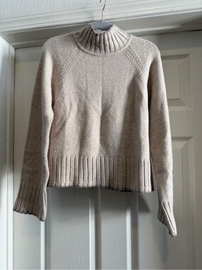 NWT GAP Beige Mock Neck Chunky Knit Sweater XS